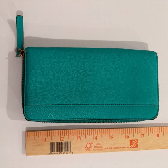 Kate Spade New York Zip Around Continental Wallet Green/Turquoise - Picture 2 of 10